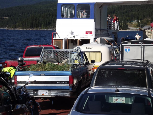 Boler trailer on a ferry