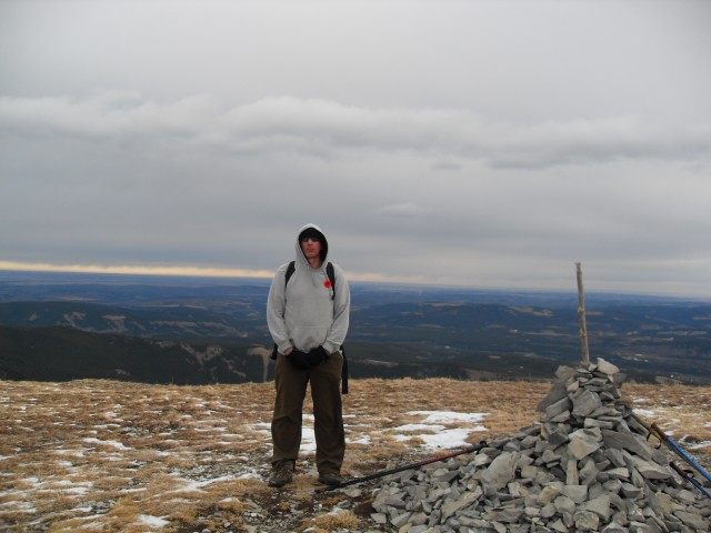Prairie Mountain summit cairn. 