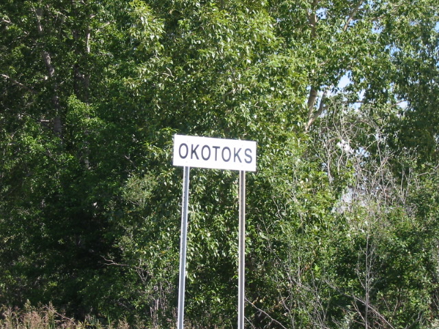 Okotoks rail sign