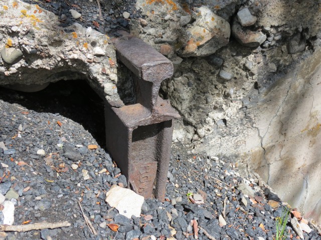 Old rails in concrete