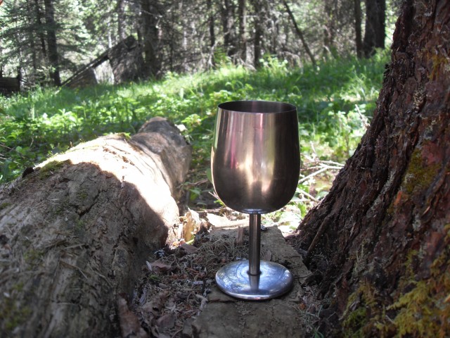 Hiking with wine