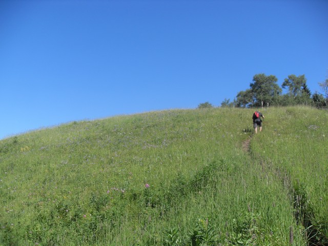 Hiking up Carry Ridge
