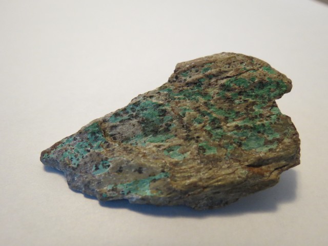 Copper stained rock