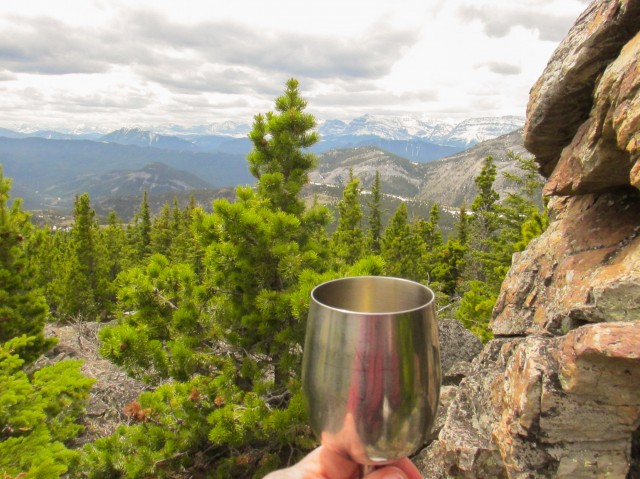 Hiking with wine