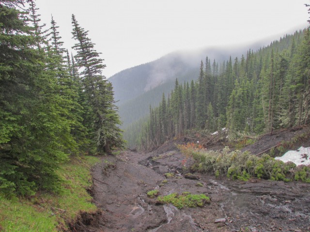 Slump Powderface Ridge trail
