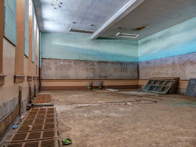 Abandoned school class room