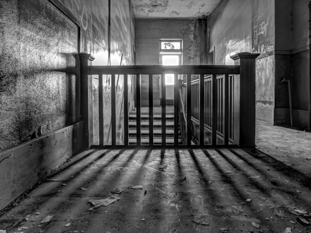 Hallway abandoned school