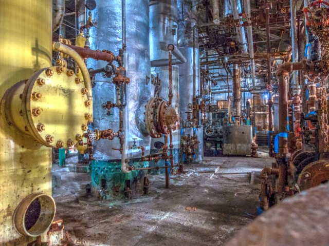 Inside a gas plant