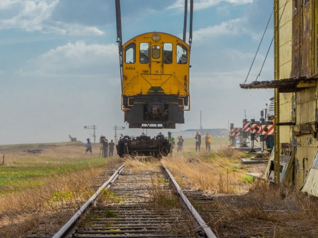 Locomotive being lifted