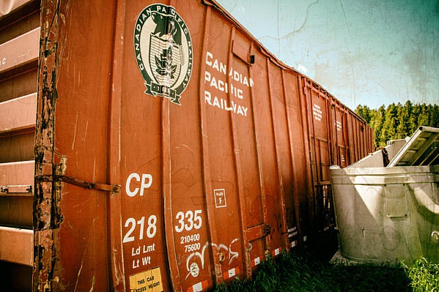 Wrecked CPR Boxcar