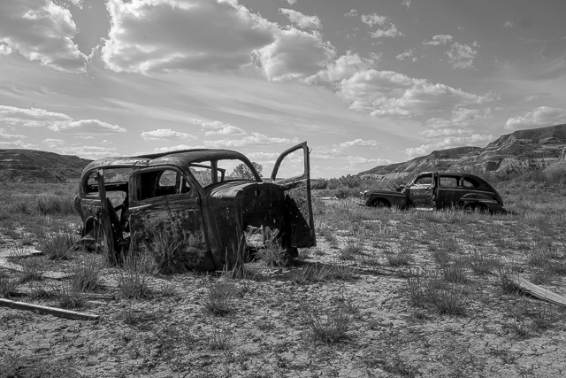Abandoned Cars Alberta Badlands
