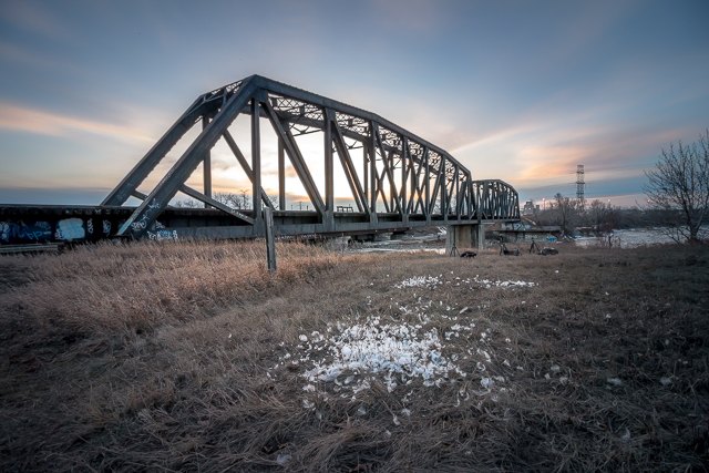 Train Bridge Calgary Bow River