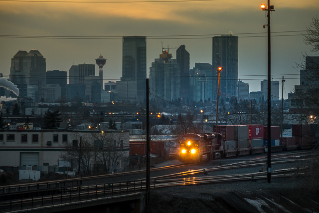 Train Calgary Skyline