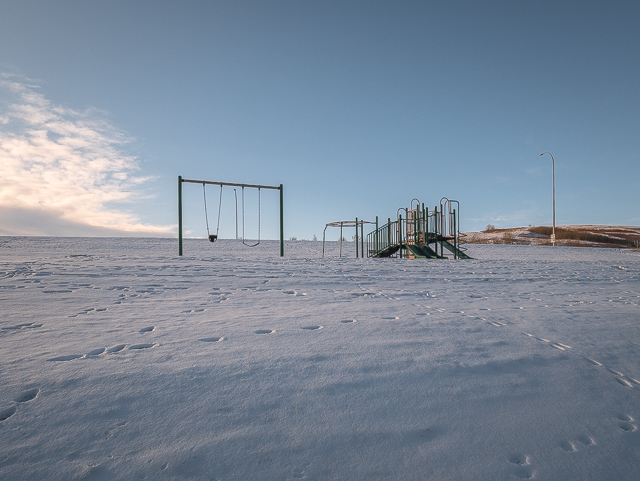 Empty Playground Calgary Winter