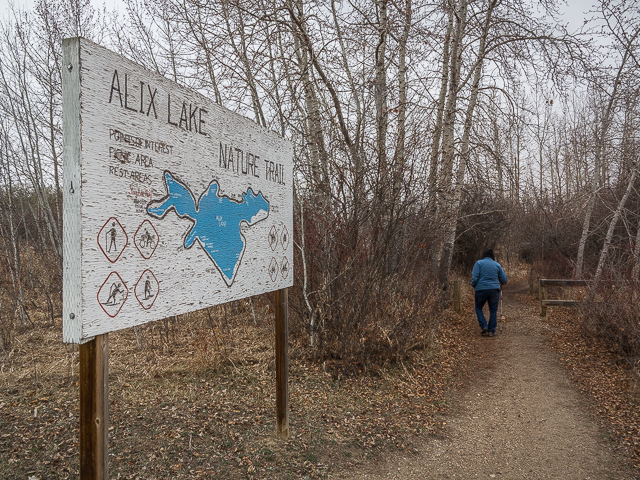 Alix Lake Trail Sign