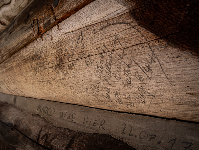 Eva Lake Cabin Graffiti