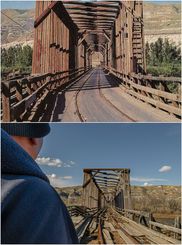 East Coulee Bridge Then & Now